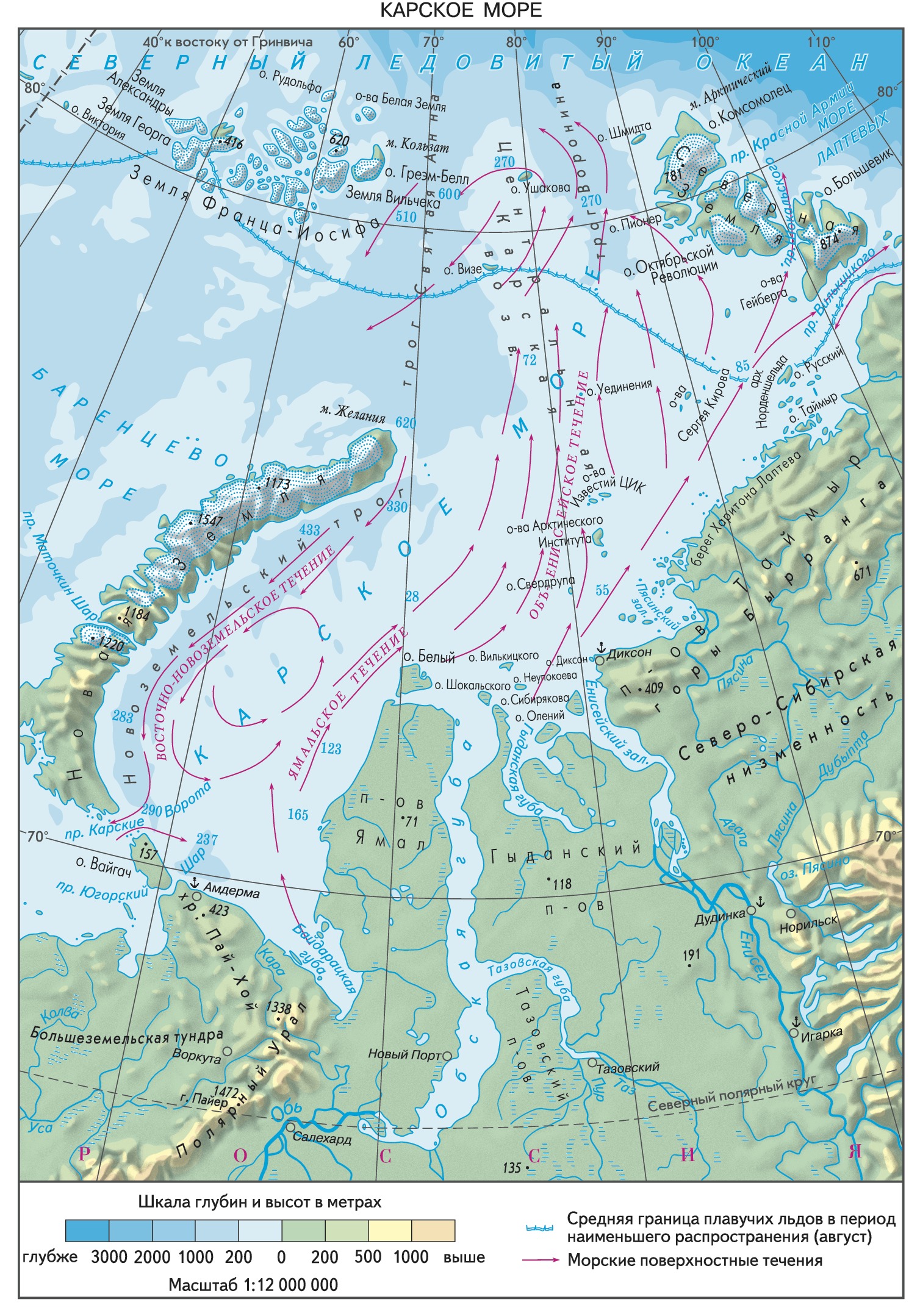 баренцево море на карте россии